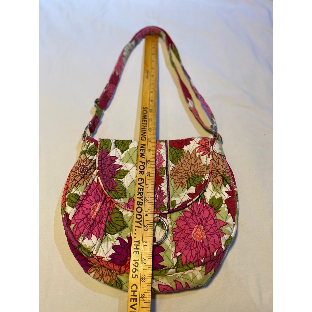 Vera Bradley Floral Quilted‎ Crossbody Bag Purse Pink Purple Green - Picture 16 of 16